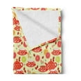 thumbnail image 2 of Modern Soft Flannel Fleece Throw Blanket, Teapots and Cup with Polka Dots Lime Orange and Strawberry Fruits Display, Cozy Plush for Indoor and Outdoor Use, 50" x 70", Yellow Scarlet, by Ambesonne, 2 of 5