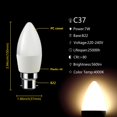 thumbnail image 1 of Bombilla LED C37 para decoración del hogar, lámpara Led de 5W, 6W, 7W, E14, B22, 220V-240V, 3000K, 4000K, 6000K, 1 unidad, 1 of 4