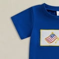thumbnail image 5 of TOWED22 Toddler Baby Boy 4th of July Outfit American Flag Embroidered Short Sleeve T-shirts Striped Shorts Summer Clothing(Blue,12-18 M), 5 of 6