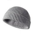 thumbnail image 2 of Sinhoon Men Women Universal Winter Knitted Hat Solid Color Hip Hop Retro Cap Unisex Fall Woolen Beanies, 2 of 4