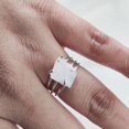 thumbnail image 5 of Rainbow Moonstone Ring, Rough Moonstone Gemstone Ring, June Birthstone, 3 Plain Band, 925 Sterling Silver, Womens Ring, Christmas, Thanksgiving, Handmade, Statement Jewelry, Rough Gemstone Jewelry, 5 of 6