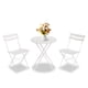 thumbnail image 1 of QinaQin Juego bistró de 3 piezas con 2 sillas y mesa, diseño plegable sin armado para patio, jardín, balcón o interior, color blanco, 1 of 8
