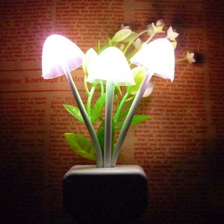 

US Plus Wall Lamp Mushroom LED Night Light Inductive Plug in Electric Lamp