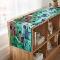 thumbnail image 6 of Table Runners 72 Inches Long Dress Scarves, Abstract Green Farmhouse Kitchen/Dining Table Runner, Coffee Tablerunners, Painting Buildings Geometric Color Block 14x72 Inch, 6 of 9