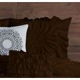 thumbnail image 5 of D.N.G. BEDDINGS 100% Egyptian Cotton 5 Piece Circle Ruffle Comforter Set with 1 Freebie Ruffle Pillow | 550 GSM Filled Microfiber - Twin/TwinXL Size, Chocolate Color - 800 Thread Count, 5 of 5