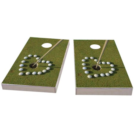 Skip's Garage Golf Love Solid Wood Cornhole Board Set