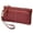 #3 Burgundy, variant on Women Genuine Leather Wristlet Wallet with Hand Strap. 3 Zipped Pockets, 6 Credit Card Slots Case Coin Purse.