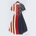 thumbnail image 4 of Elowen American 250th Anniversary Dresses for Women V-Neck Short-Sleeve Printed Casual Summer Dress Red M, 4 of 6