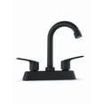 thumbnail image 1 of Mezcladora de Lavabo Metal Negro Mate Ultra Delgada 2cm 2 Manijas Plana Minimalista Cuello Ganso 4 Pulgadas Presión Baja Maxims, 1 of 3