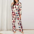 thumbnail image 3 of Kll Rocket Pattern Print Women'S Long Sleeve Pajamas With Pants Sleepwear Loungewear 2 Set-Xx-Large, 3 of 9