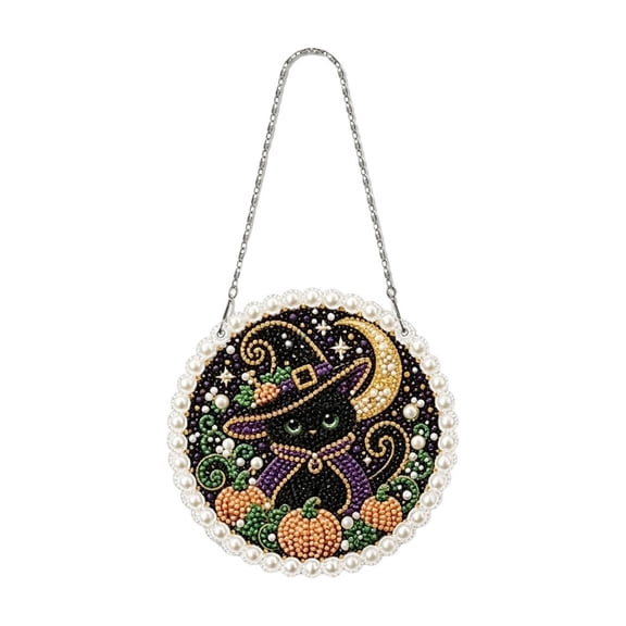 Halloween Diamond Art Hanging Ornament,DIY Wall Hanging Decoration,Window and Home Holiday Decor