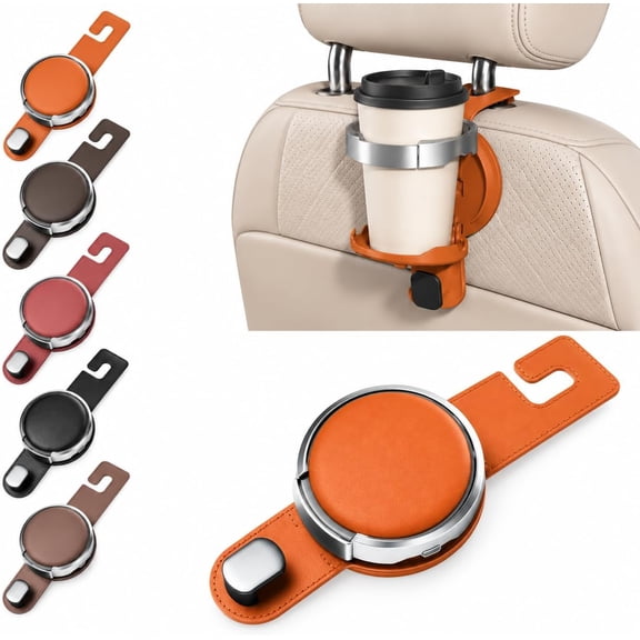 Multifunctional Foldable Car Door Cup Holder,Clip On Cup Holder for Car,Universal Foldable Car Cup Holder with Hook, 2-in-1 Space-Saving Drink & Storage Organizer, for Large Bottles, Cups & Phones