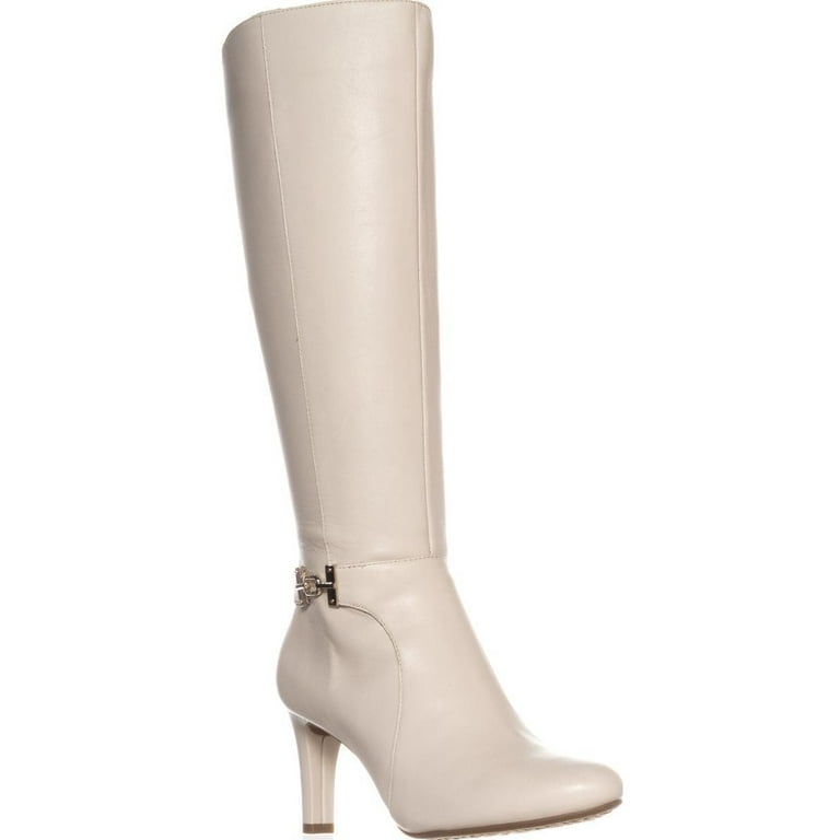 Womens Bandolino Lamari Knee High Fashion Boots Off White Leather