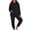 H173 Black, variant on Fleece Pajamas For Women Set 2 Piece Fluffy Hoodies With Pants Pj Sets Soft Comfy Warm Loungewear