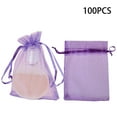 thumbnail image 2 of GGdda under 5 dollars Gift Bags Tote Bag 100Pcs Organza Bags Organza Gift Pouches Storage Bag for Jewelry Gifts Wedding Candy 3.5X2.5In Purple Purple Cloth under 5$, 2 of 3