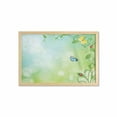 thumbnail image 1 of Ladybugs Wall Art with Frame, Spring Theme Flowers Bug and Butterflies Transformation Morph Print, Printed Fabric Poster for Bathroom Living Room, 35" x 23", Pale Green, by Ambesonne, 1 of 2