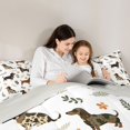 thumbnail image 4 of Manfei Kawaii Dachshund Twin Comforter Sets, Cartoon Leaf Plant Bedding Set, White, Gray Reversible, 2pcs, 1 Comforter and 1 Pillowcase, 4 of 7