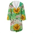 thumbnail image 4 of MEICHEN Plush Fleece Robe for Women Long Floral Print Flannel Hooded Bathrobe Plus Size Women's Loungewear, 4 of 5