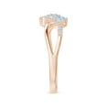 thumbnail image 2 of ANGARA Natural Oval Aquamarine Three Stone Bypass Ring with Diamonds in 14K Rose Gold for Women (Size-4x3mm) | March Birthstone, Anniversary, Jewelry Gift for Women | Natural Aquamarine Ring, 2 of 7