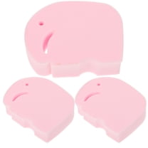 LEORX 3Pcs Pink Bath Sponge For Shower Exfoliation And Bathing 3 8x2 9in Body Scrubbers For Everyone