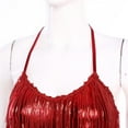 thumbnail image 5 of YONGHS Women Sequin Tassel Fringe Flapper Dress Salsa Latin Dance Cocktail Dresses Red S, 5 of 7