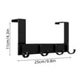 thumbnail image 3 of No Drill Over The Door Hooks 6 Hooks Coat Rack Towel Hanger for Bathroom Bedroom Door Organizer Space Saver Black, 3 of 5