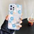 thumbnail image 2 of Funda transparente suave TUNC para iPhone 13 Pro Max con flor a prueba de golpes azul, 2 of 5