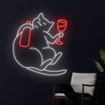 thumbnail image 2 of Handmadetneonsign Cat Drinking Wine Neon Sign, Cat Alcohol LED Light, Cat Led Sign, Bar Pub Room, 2 of 5