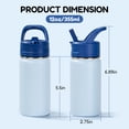 thumbnail image 6 of Fijinhom 12oz Kids Water Bottle with Straw, Stainless Steel, BPA-Free, Leak-Proof, Vacuum Insulated for School or Travel,Blue, 6 of 7
