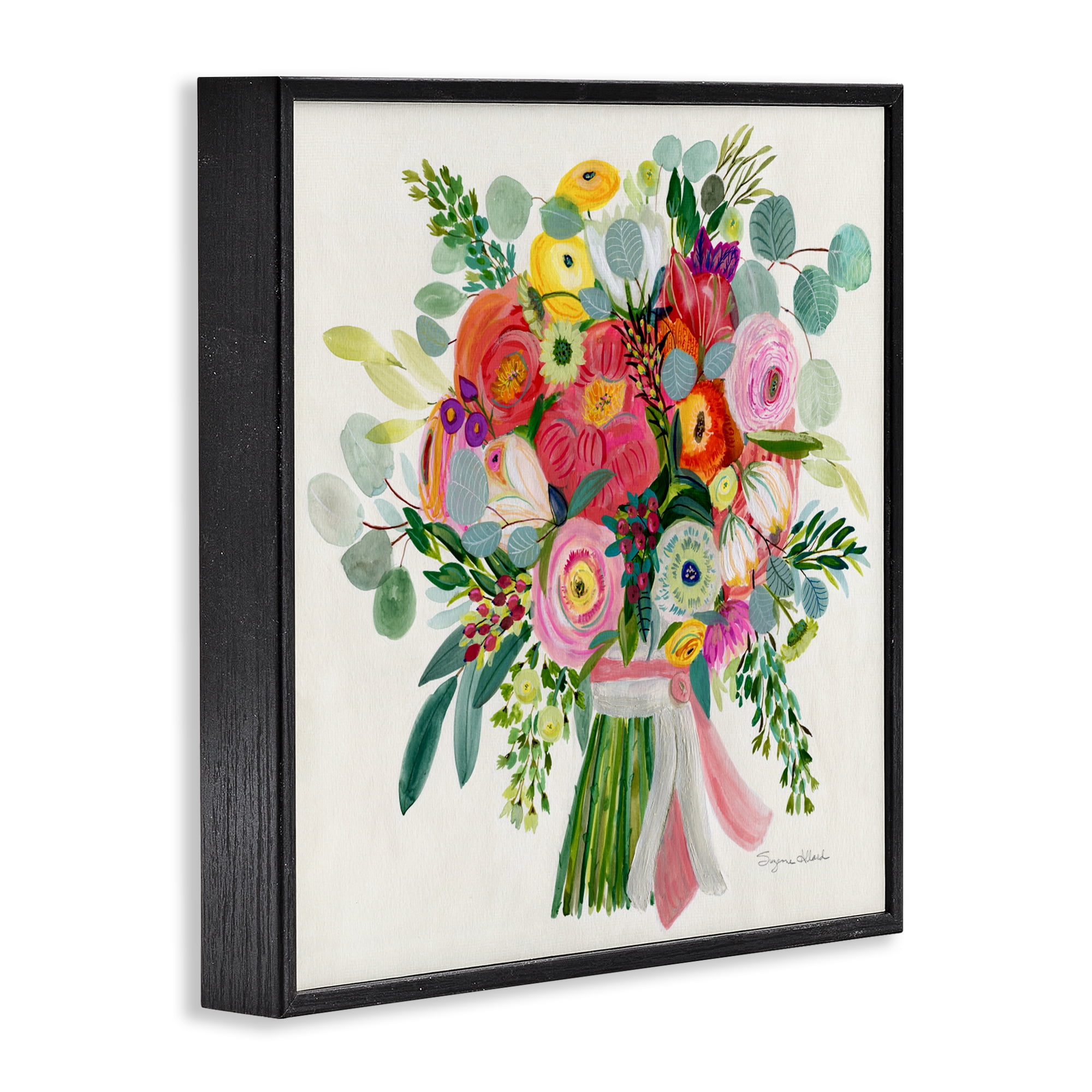 Stupell Industries Constant Friend Bouquet Black Framed Giclee Art, design by Suzanne Allard