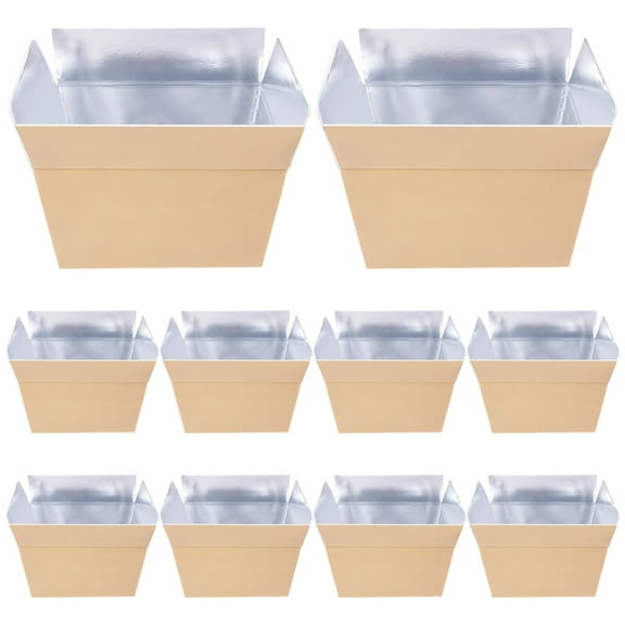 10 PCS Insulated Shipping Boxes, 8.7 x 4.7 x 5.7 in Heavy-Duty Foam Cooler with Aluminum Foil Lining, Foldable for Easy Storage, Great for Transporting Fresh Food, Seafood, Flowers