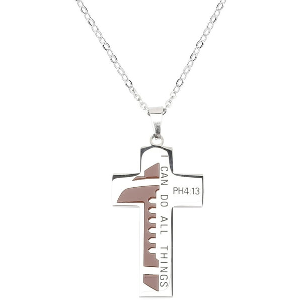 Collar con colgante deportivo de acero inoxidable con cruz de béisbol para niños y hombres.