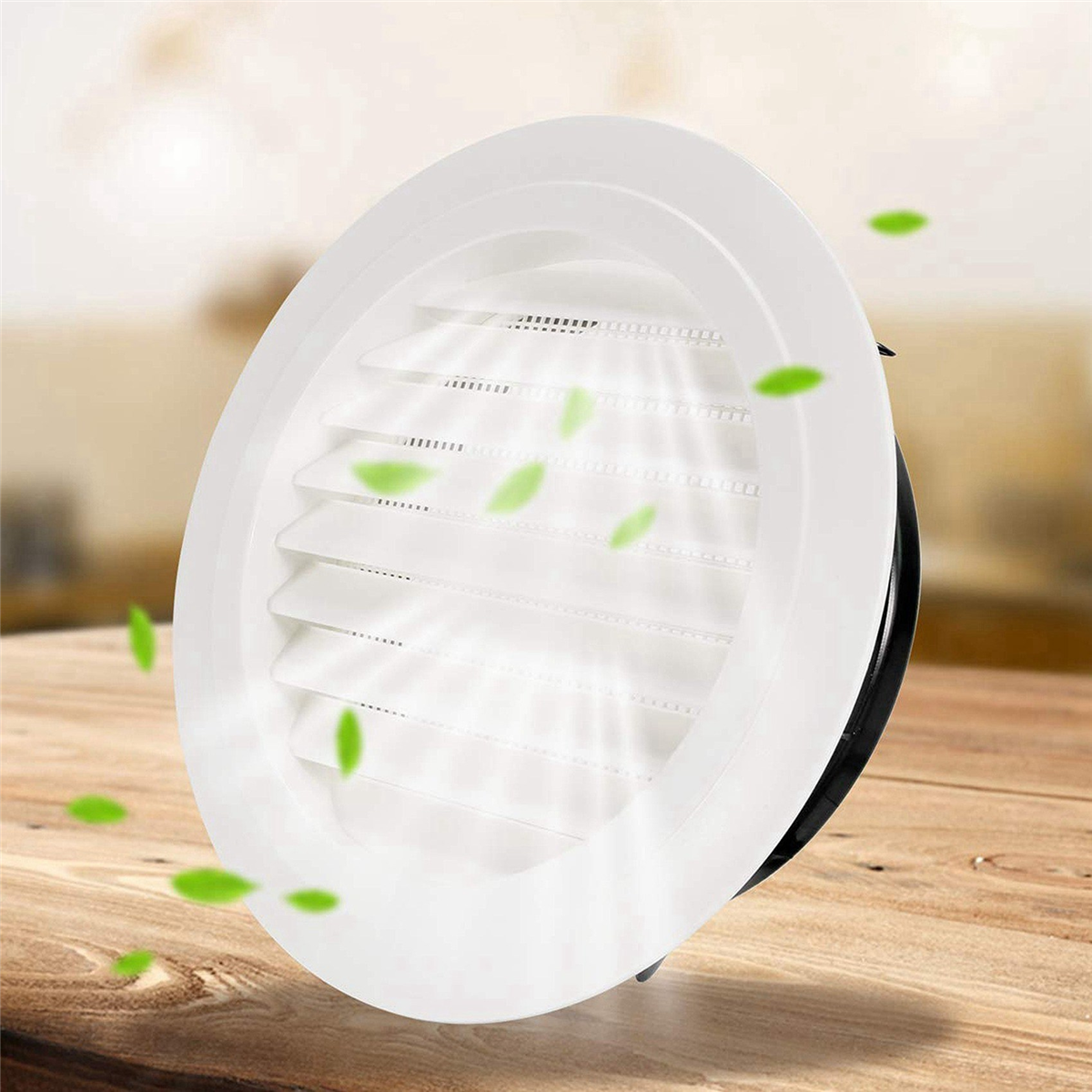 3pcs 8 Inch Round Air Vent ABS Louver Grille Cover White Soffit Vent with Built-in Fly Screen Mesh