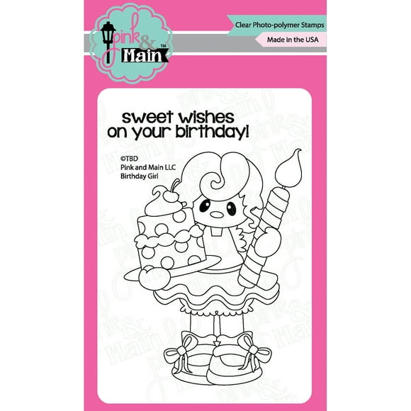 Pink &amp; Main Clear Stamps 3"X4"-Birthday Girl