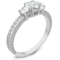 thumbnail image 3 of Antique Moissanite Engagement Ring 1.25 Carat Princess Cut Moissanite Sterling Silver with 18k Gold Plating, 3 of 3