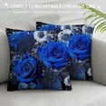 thumbnail image 3 of JRXY Rose Flowers Pillow Cases Cushion Covers Kids Botanical Rose Floral Throw Pillow Covers Soft Decor Garden Flower Decorative Throw Pillowcases Valentine's Day Blue Cushion Cases White, 3 of 5