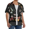 thumbnail image 4 of Xecao offers the Butterfly with Fowers for Men's Casual Short-sleeved Shirt, a button-up collared shirt with a pocket, perfect for beach vacations and yacht travel in the Medium size., 4 of 7