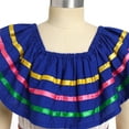 thumbnail image 4 of IDOPIP Kids Girls Traditional Mexican Dress Cinco De Mayo Fiesta Ribbon Ruffle Drape Party Dresses, 4 of 8