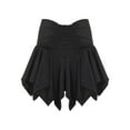 thumbnail image 4 of Biezeib Women's Fashion Mini Skirts Solid Color Tie-Up Ruched Irregular Hem Pleated Skirts Gothic Punk Summer Casual Skirts, 4 of 6