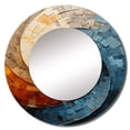 thumbnail image 3 of Designart "compositiond Spiral" Abstract Rund Mirror For Wall Decor - Large Teal Round Printed Mirror -Modern Round Living Room Mirror - 23" x 23", 3 of 7