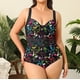 thumbnail image 3 of MKLEKYY Trajes De Baños Women'S Swimsuits Bikini Bathing Suits Vintage Hot Spring Swimsuit Plus Size Print Sexy Backless Hollow Casual Beach Swimsuit, 3 of 5