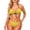 Banana Yellow, variant on Women Triangle Bikini Sets Colorful Groovy Flower Swimsuit 2 Pieces High Cut Cross Triangle Bikini Set Swimming Wear for Beach Party