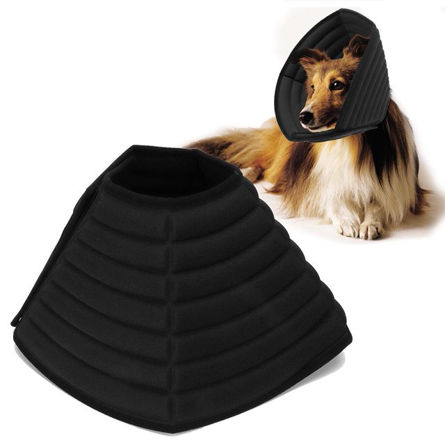 Collar de Curación ANGGREK Pet Elizabeth Circle negro S M L para Mascotas