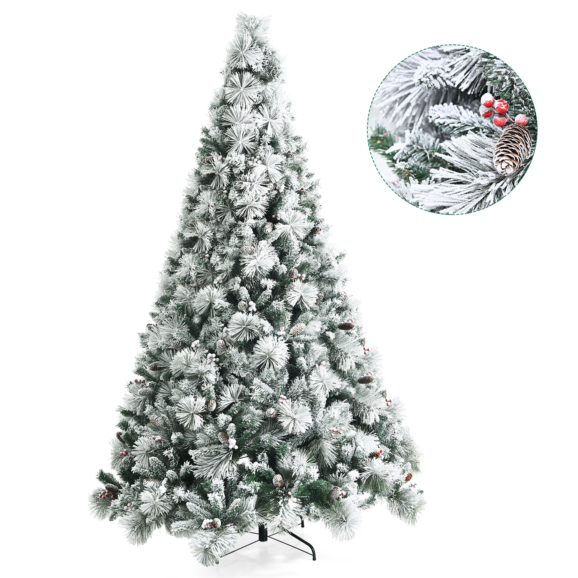 Thick Christmas Tree Decoration Tinsel Sparkling Frosted Pink Snow Effect 