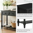 thumbnail image 6 of 35" Console Table with 2 Drawers, Farmhouse Solid Wood Sofa Table Behind Couch, Entryway Hallway Foyer Tables with Open Shelf for Living Room, Black, 6 of 7