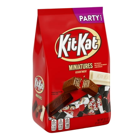 Kit Kat® Miniatures Assorted Chocolate and White Creme Wafer Candy, Party Pack 32.1 oz