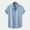 Light Blue, variant on Elvqul Mens Short Sleeve Shirts Lapel Lightweight Cotton Linen Black Button up Loose Casual Solid Color Shirts