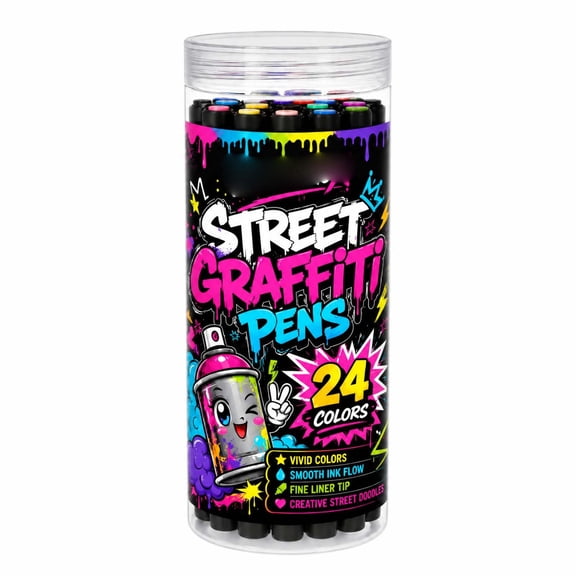 24 Colors Street Graffiti Marker Pens Fine Liner Tip Drawing Markers Ink Art Pen Set For Sketching