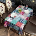 thumbnail image 2 of Rectangle Boho Patchwork Waterproof Tablecloth 60×102 Inch,Bohemian Style Stitching Colorful Floral Vintage Reusable Indoor/Outdoor Durable Table Cover for Party Kitchen Dinner Room Decor, 2 of 6