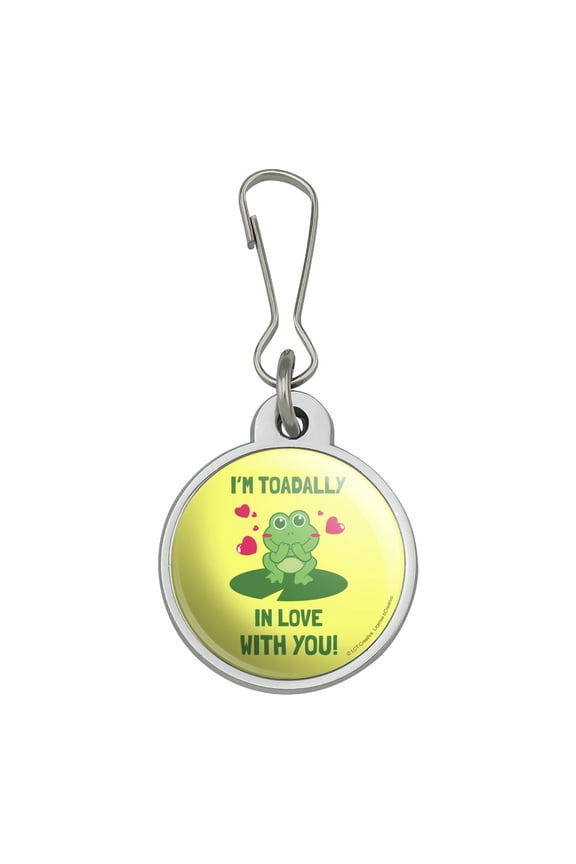 I'm Toadally Totally in Love With You Frog Valentine Funny Humor Jacket Handbag Purse Luggage Backpack Zipper Pull Charm